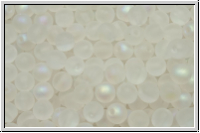 b�hm. Glasperle, rund, 4mm, crystal, trans., AB, matte, 50 Stk.