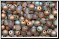 b�hm. Glasperle, rund, 4mm, crystal, trans., copper, AB, matte, 50 Stk.