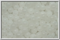 b�hm. Glasperle, rund, 4mm, white, alabaster, 50 Stk.