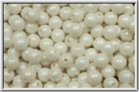 b�hm. Glasperle, rund, 4mm, white, alabaster, luster, 50 Stk.