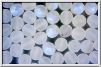 B�hm. Glasschliffperle, feuerpol., 8mm, crystal, trans., matte, AB, 10 Stk.