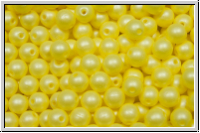 b�hm. Glasperle, rund, 4mm, white, alabaster, soft pastel yellow, 50 Stk.