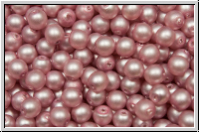 b�hm. Glasperle, rund, 4mm, white, alabaster, rose pearl, matte, 50 Stk.