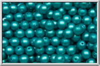 b�hm. Glasperle, rund, 4mm, white, alabaster, turquoise pearl, matte, 50 Stk.