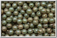 b�hm. Glasperle, rund, 4mm, ivory, op., nebula, 50 Stk.