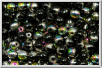 b�hm. Glasperle, rund, 4mm, black, op., half vitrail medium, 50 Stk.