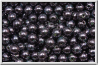 b�hm. Glasperle, rund, 4mm, amethyst gunmetal, met., 50 Stk.