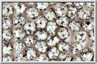 B�hm. Glasschliffperle, feuerpol., 8mm, amethyst, trans., picasso, 10 Stk.
