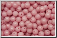 b�hm. Glasperle, rund, 4mm, rose, lt., op., 50 Stk.