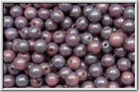 b�hm. Glasperle, rund, 4mm, rose, lt., op., nebula, 50 Stk.