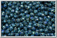 B�hm. Glasschliffperle, feuerpol., 3mm, blue, op., picasso, 50 Stk.