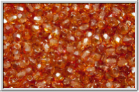 B�hm. Glasschliffperle, feuerpol., 3mm, crystal, trans., full copper luster, 50 Stk.
