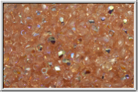 B�hm. Glasschliffperle, feuerpol., 3mm, rosaline, trans., AB, 50 Stk.