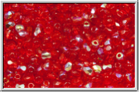 B�hm. Glasschliffperle, feuerpol., 3mm, siam, trans., AB, 50 Stk.