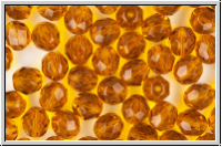 B�hm. Glasschliffperle, feuerpol., 8mm, topaz, trans., 10 Stk.