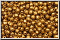 B�hm. Glasschliffperle, feuerpol., 3mm, gold, brass, met., satin, 50 Stk.