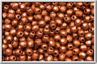 B�hm. Glasschliffperle, feuerpol., 3mm, copper. dk., met., satin, 50 Stk.