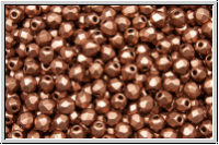 B�hm. Glasschliffperle, feuerpol., 3mm, copper, med., met., satin, 50 Stk.