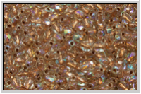 B�hm. Glasschliffperle, feuerpol., 3mm, crystal, trans., copper-ld., AB, 50 Stk.