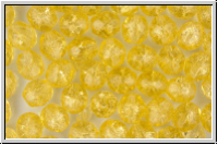 B�hm. Glasschliffperle, feuerpol., 8mm, amber, lt., trans., cracked, 10 Stk.