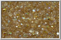 B�hm. Glasschliffperle, feuerpol., 3mm, crystal, trans., lemon AB, 50 Stk.