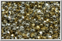 B�hm. Glasschliffperle, feuerpol., 3mm, crystal, trans., california silver, 50 Stk.