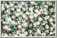 B�hm. Glasschliffperle, feuerpol., 3mm, white, op., half vitral, 50 Stk.