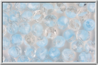 B�hm. Glasschliffperle, feuerpol., 8mm, blue achat, trans., 10 Stk.