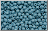 B�hm. Glasschliffperle, feuerpol., 3mm, white, alabaster, blue pastel, matte, 50 Stk.