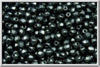 B�hm. Glasschliffperle, feuerpol., 3mm, white, alabaster, dk. grey pastel, 50 Stk.