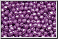 B�hm. Glasschliffperle, feuerpol., 3mm, white, alabaster, lila pastel, 50 Stk.