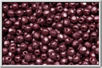 B�hm. Glasschliffperle, feuerpol., 3mm, white, alabaster, burgundy pastel, 50 Stk.
