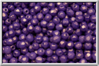 B�hm. Glasschliffperle, feuerpol., 3mm, white, alabaster, orchid gold shine, 50 Stk.