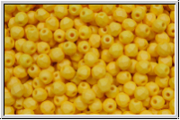 B�hm. Glasschliffperle, feuerpol., 3mm, white, alabaster, yellow pastel, matte, 50 Stk.