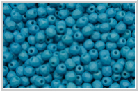 B�hm. Glasschliffperle, feuerpol., 3mm, white, alabaster, cornflower pastel, matte, 50 Stk.