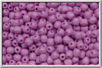 B�hm. Glasschliffperle, feuerpol., 3mm, white, alabaster, lt. lila pastel, matte, 50 Stk.
