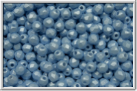 B�hm. Glasschliffperle, feuerpol., 3mm, white, alabaster, soft pastel blue, 50 Stk.