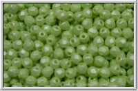 B�hm. Glasschliffperle, feuerpol., 3mm, white, alabaster, soft pastel green, 50 Stk.