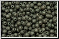 B�hm. Glasschliffperle, feuerpol., 3mm, white, alabaster, grey pastel, matte, 50 Stk.