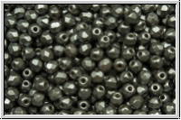 B�hm. Glasschliffperle, feuerpol., 3mm, white, alabaster, lt. grey pastel, 50 Stk.