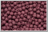 B�hm. Glasschliffperle, feuerpol., 3mm, white, alabaster, wine less pastel, matte, 50 Stk.