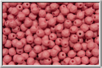 B�hm. Glasschliffperle, feuerpol., 3mm, white, alabaster, melon pastel, matte, 50 Stk.
