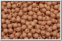 B�hm. Glasschliffperle, feuerpol., 3mm, white, alabaster, peach pastel, matte, 50 Stk.