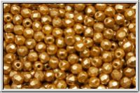 B�hm. Glasschliffperle, feuerpol., 3mm, white, alabaster, lt. brown pastel, 50 Stk.