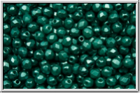 B�hm. Glasschliffperle, feuerpol., 3mm, white, alabaster, dk. chrysolite pastel, 50 Stk.