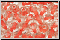 B�hm. Glasschliffperle, feuerpol., 6mm, crystal, trans., red-ld., 25 Stk.