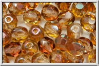 B�hm. Glasschliffperle, feuerpol., 6mm, crystal, trans., venus luster, 25 Stk.