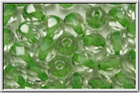 B�hm. Glasschliffperle, feuerpol., 6mm, crystal, trans., mint-ld., 25 Stk.