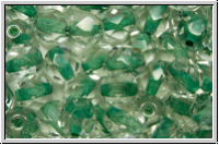 B�hm. Glasschliffperle, feuerpol., 6mm, crystal, trans., seafoam-ld., 25 Stk.