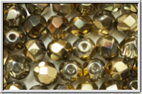 B�hm. Glasschliffperle, feuerpol., 6mm, crystal, trans., california nights, 25 Stk.